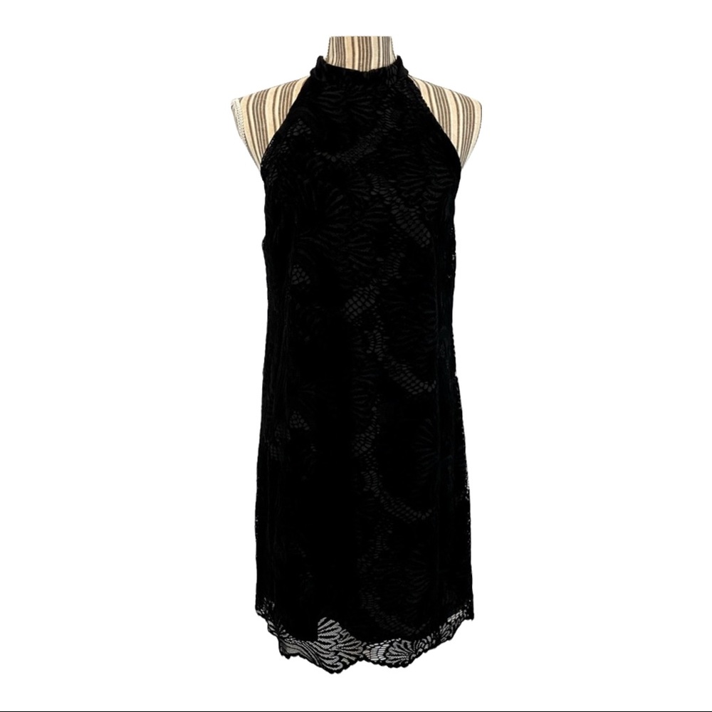 LOFT black lace sleeveless dress